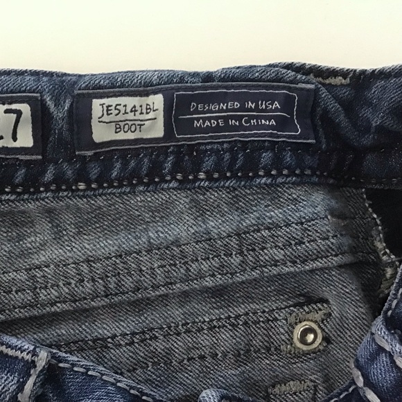 Miss Me Embellished Bootcut Jeans Size 27 Rhinestones Studs Medium Blue Denim - Picture 13 of 15